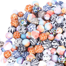 Wholesale Custom 81 Colors Bpa Free Teething Teether Loose Bead Food Grade Round Chew 12mm 14mm 15mm Soft Silicone Beads